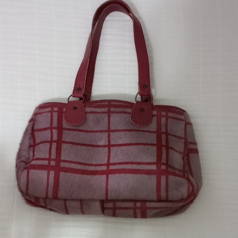 Plaid Horsehair Plum And Cranberry Jamin Puech Handbag